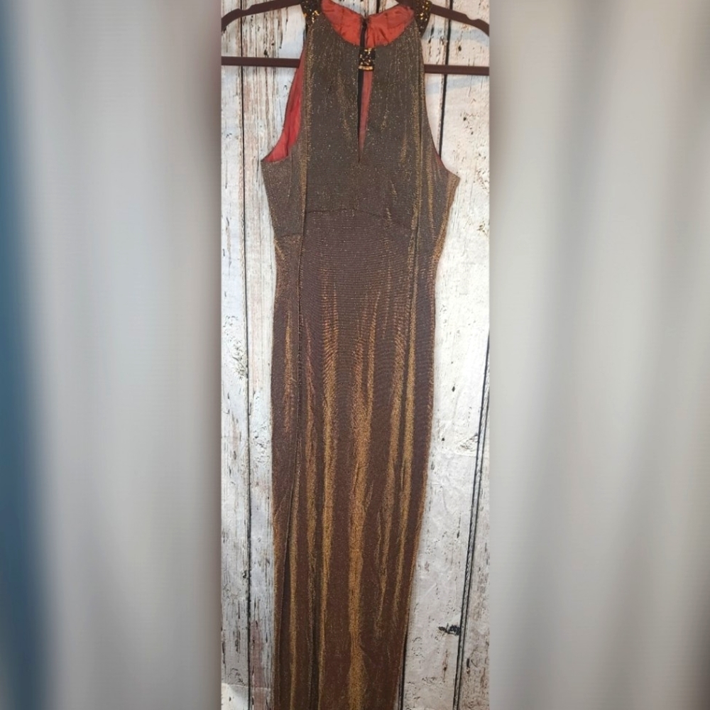 Alex Evening Gown Size 6 Metallic copper with beadwork